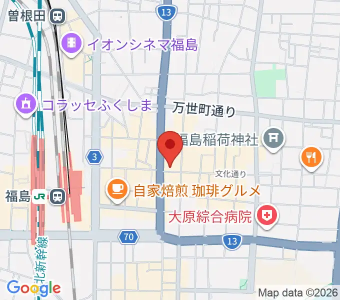グレースハープ福島店の地図