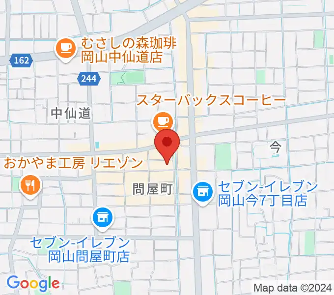 グレースハープ岡山店の地図