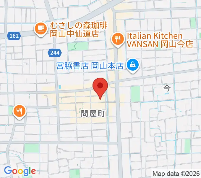 グレースハープ岡山店の地図