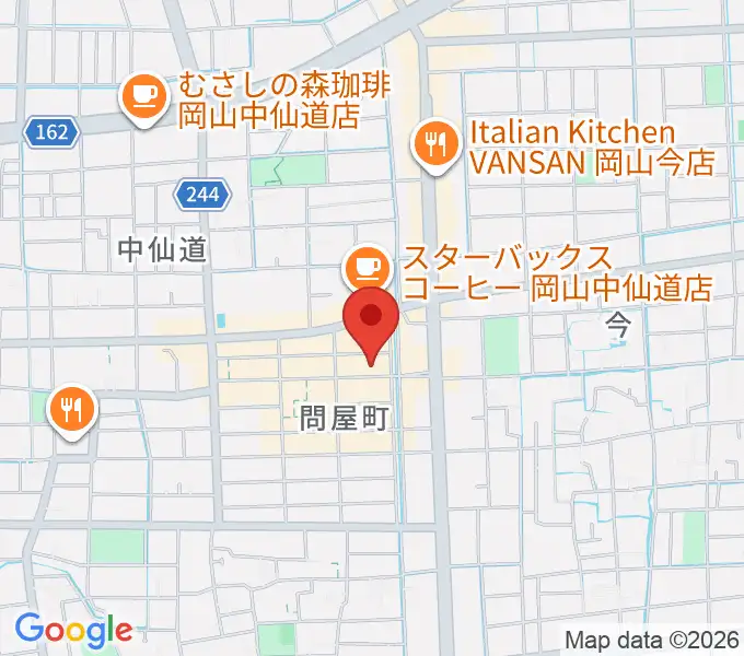 グレースハープ岡山店の地図