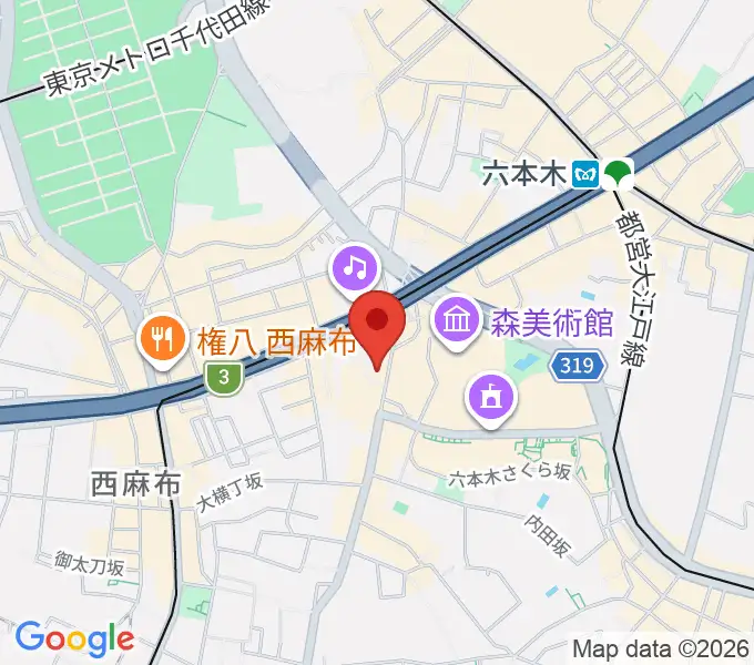 六本木Basecampの地図