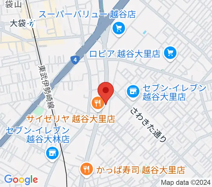 ハイヴ越谷ピアノ教室の地図