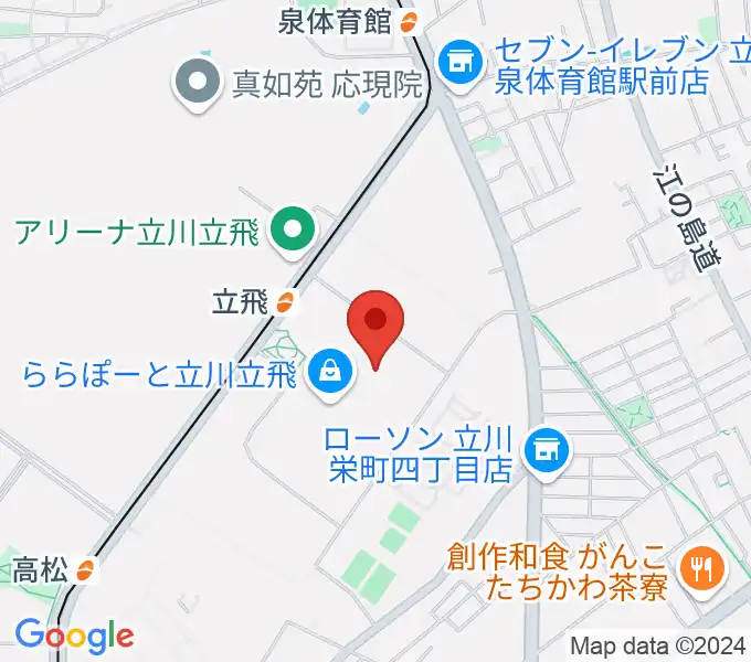 宮地楽器ららぽーと立川立飛店の地図