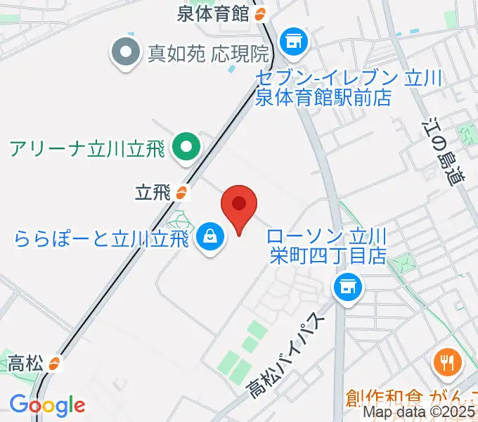 宮地楽器ららぽーと立川立飛店の地図