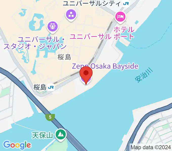 Zepp大阪ベイサイドの地図