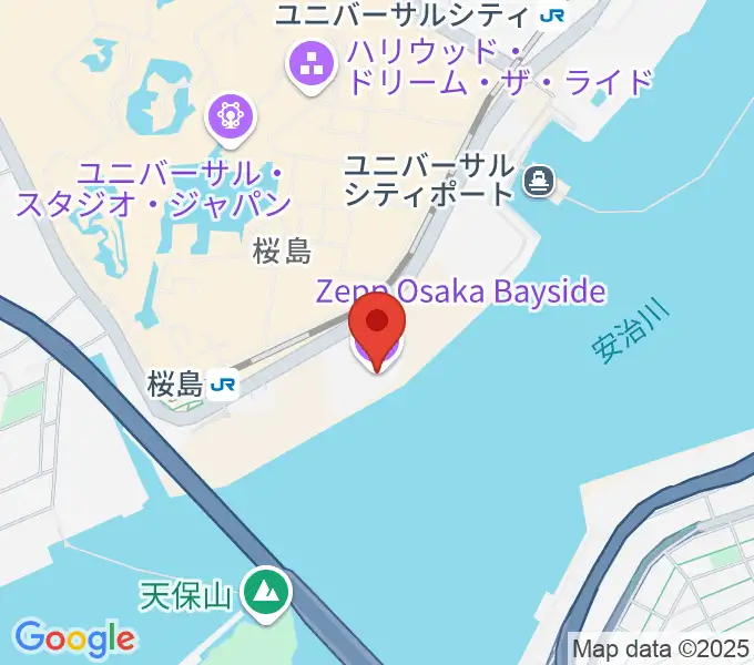 Zepp大阪ベイサイドの地図