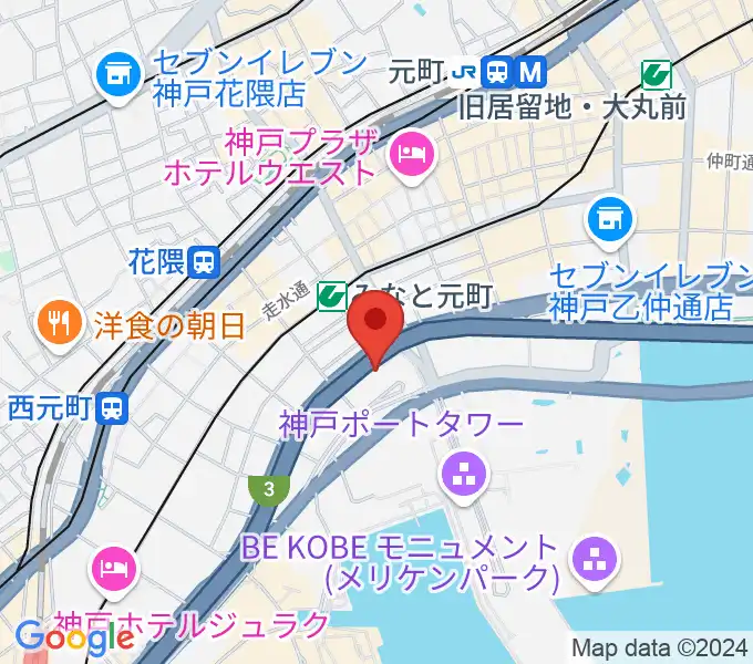 神戸ハーバースタジオの地図