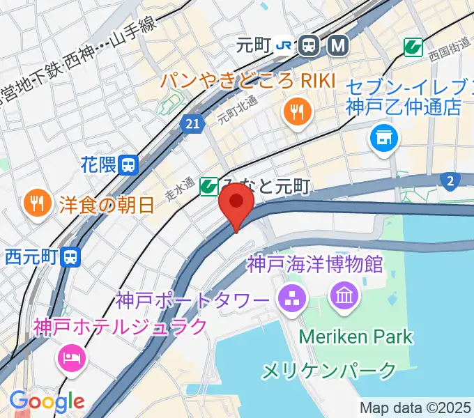 神戸ハーバースタジオの地図