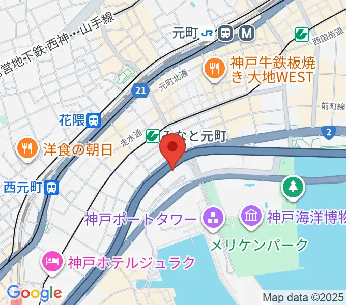 神戸ハーバースタジオの地図