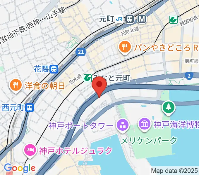 神戸ハーバースタジオの地図