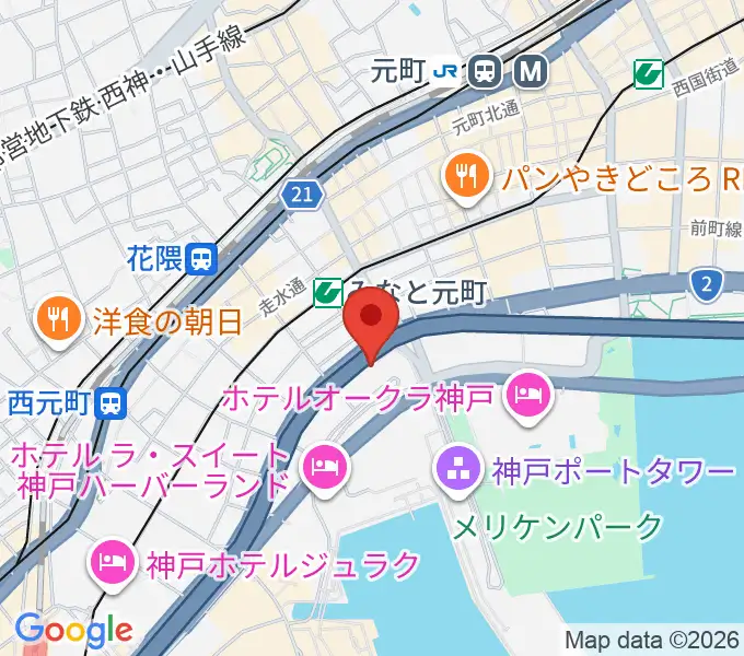 神戸ハーバースタジオの地図