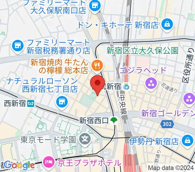 西新宿レゲエショップナットの地図