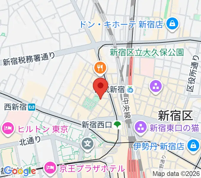 西新宿レゲエショップナットの地図