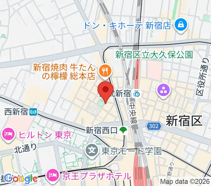 西新宿レゲエショップナットの地図