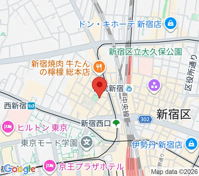 西新宿レゲエショップナットの地図
