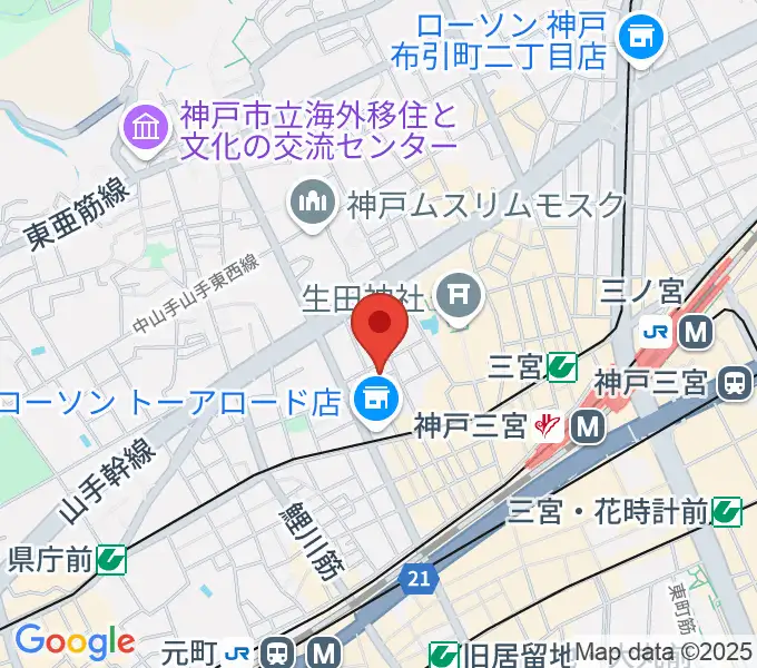 三宮ブーズアップバーの地図