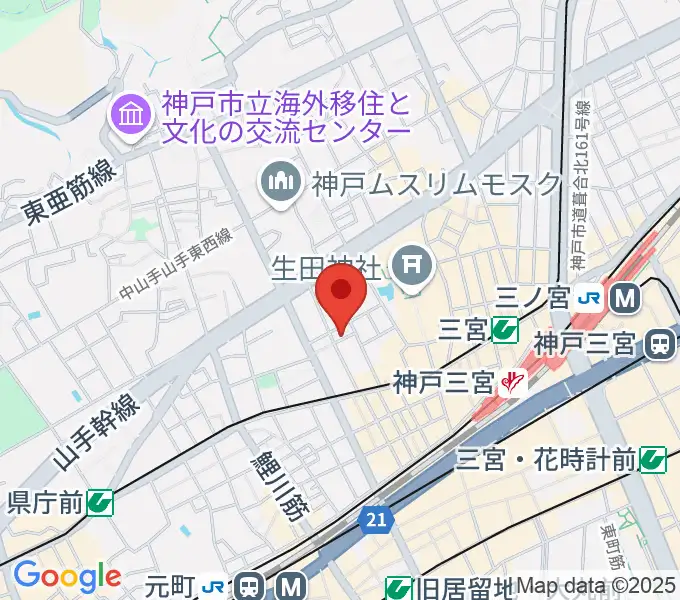 三宮ブーズアップバーの地図