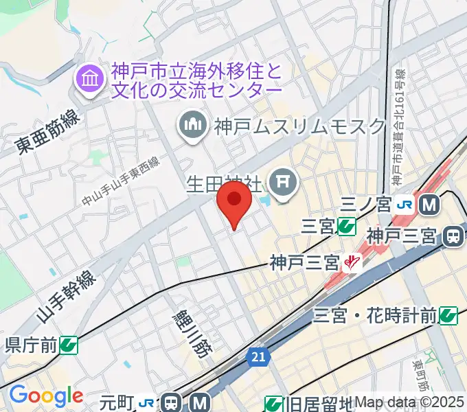 三宮ブーズアップバーの地図
