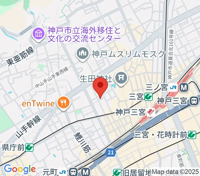 三宮ブーズアップバーの地図