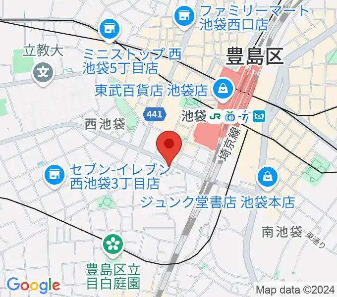 池袋Hoteyesの地図