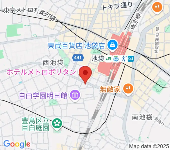 池袋Hoteyesの地図