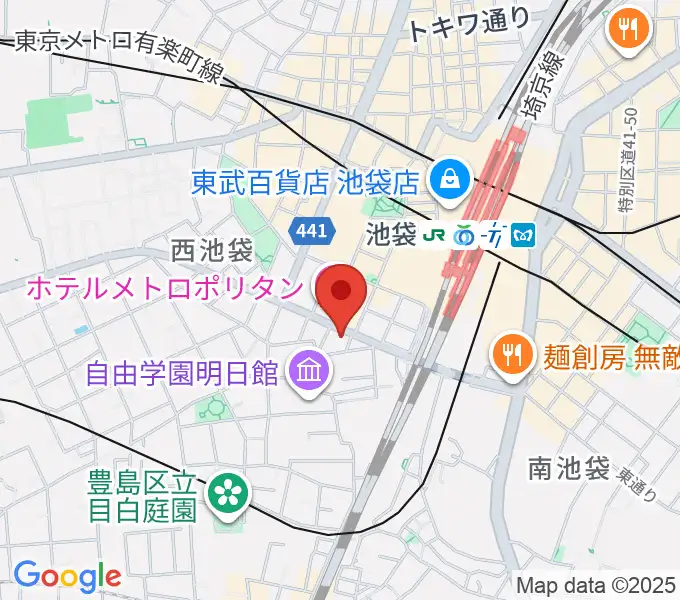 池袋Hoteyesの地図