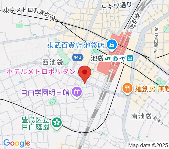 池袋Hoteyesの地図