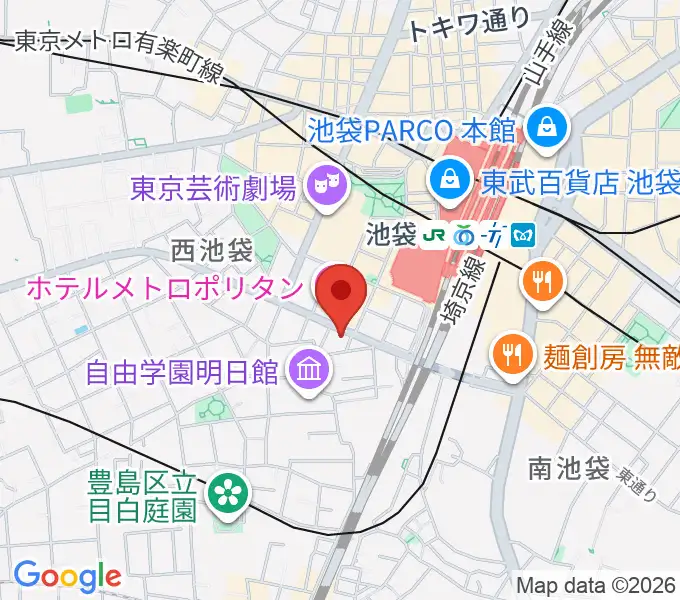 池袋Hoteyesの地図