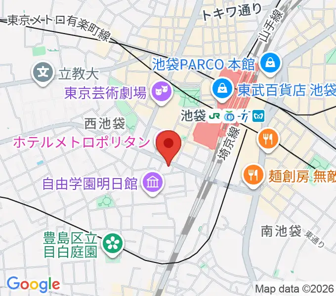 池袋Hoteyesの地図