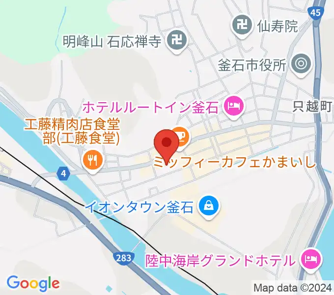 釜石市民ホールTETTOの地図