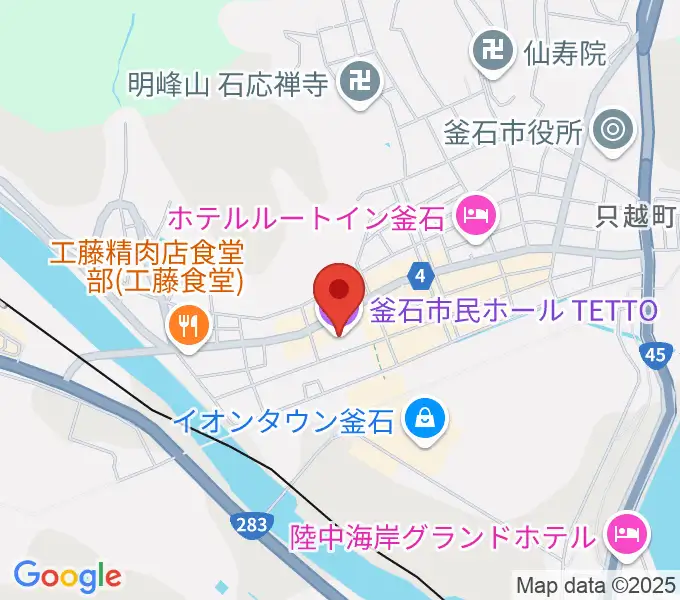 釜石市民ホールTETTOの地図