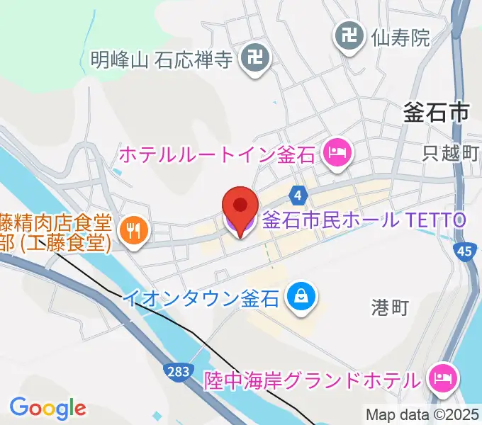 釜石市民ホールTETTOの地図