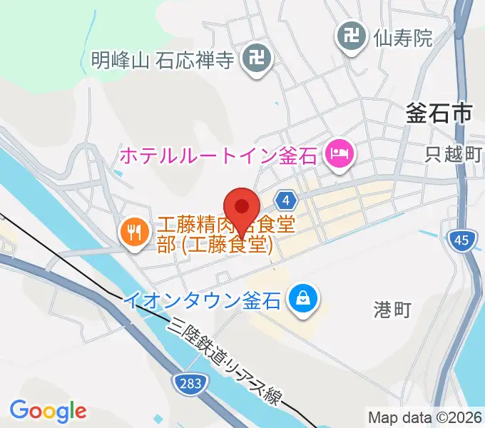釜石市民ホールTETTOの地図