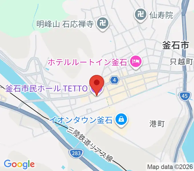 釜石市民ホールTETTOの地図