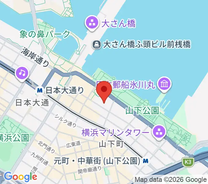 [休館]神奈川県民ホールの地図