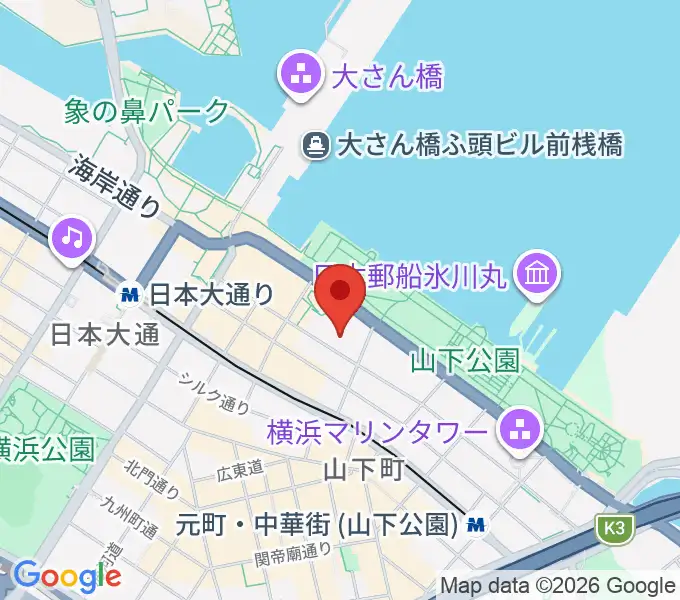 [休館]神奈川県民ホールの地図