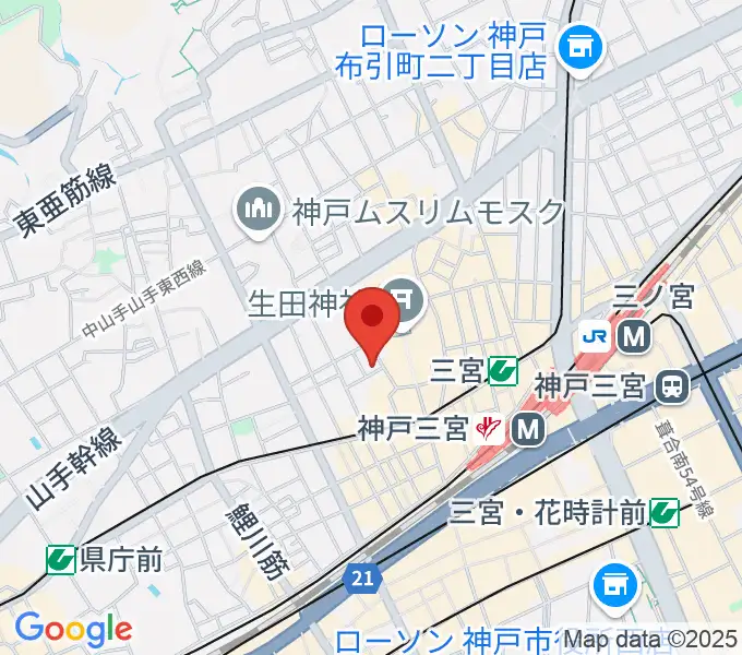 神戸チキンジョージの地図
