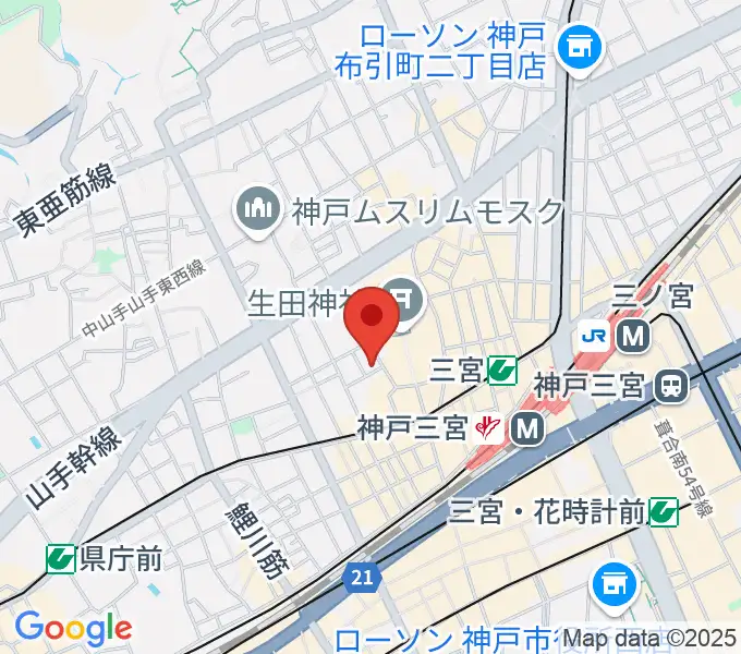 神戸チキンジョージの地図