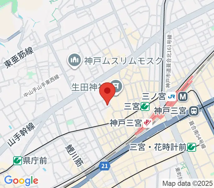 神戸チキンジョージの地図