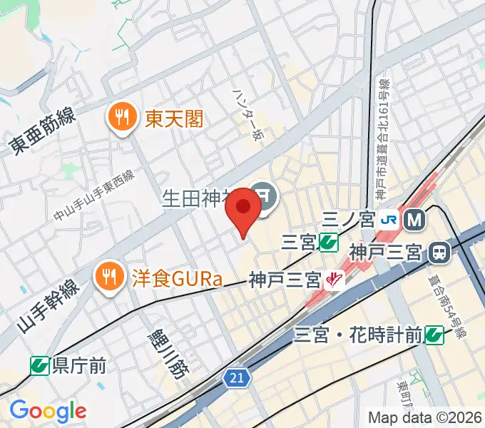 神戸チキンジョージの地図