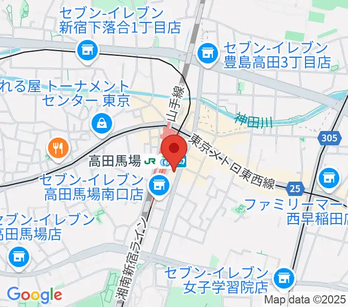 カナリアミュージックスタジオの地図