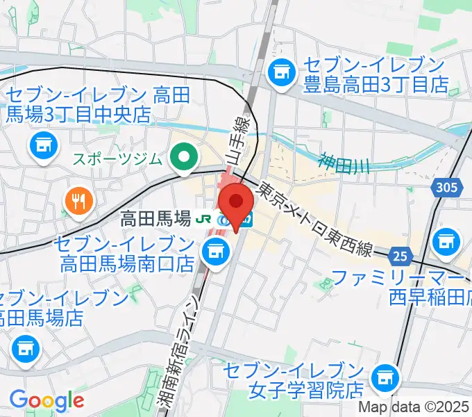 カナリアミュージックスタジオの地図