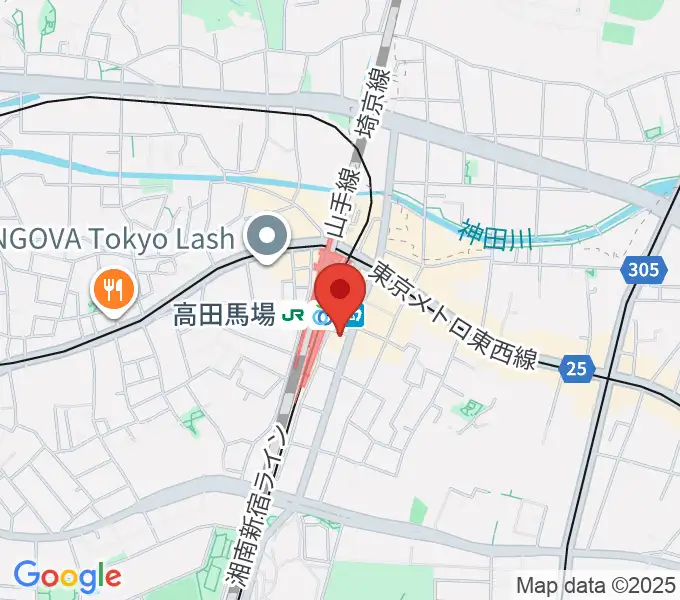 カナリアミュージックスタジオの地図