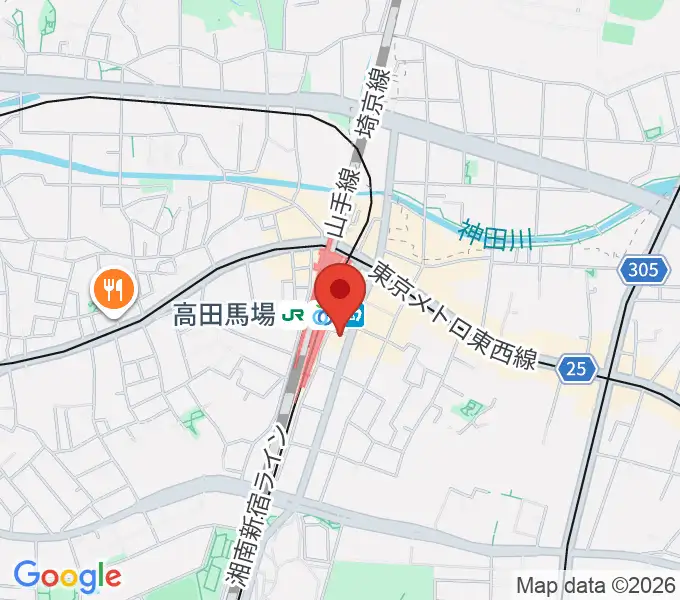 カナリアミュージックスタジオの地図