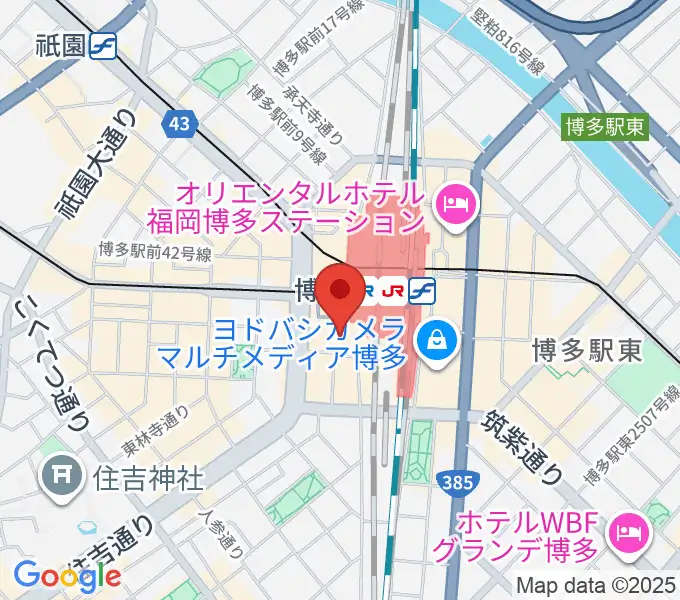 HMV&BOOKS HAKATAの地図