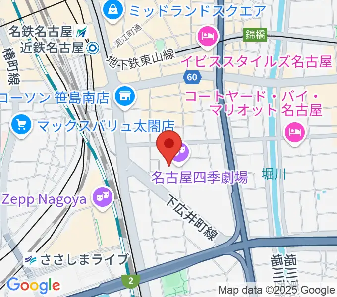 名古屋四季劇場の地図