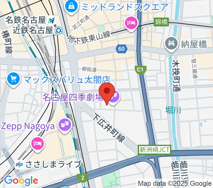 名古屋四季劇場の地図