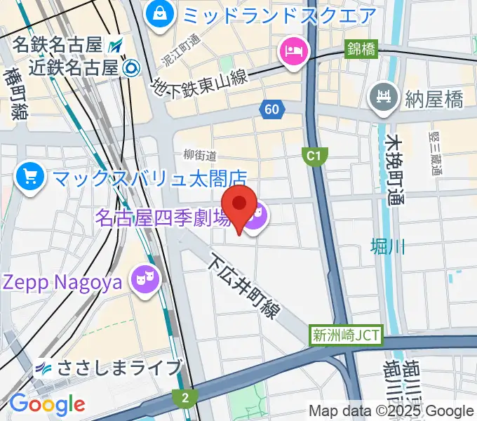 名古屋四季劇場の地図