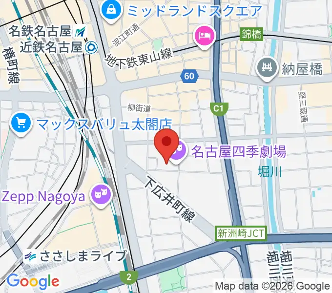 名古屋四季劇場の地図