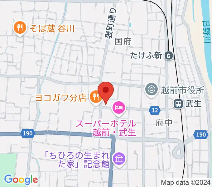 武生ラグタイムクラシックスの地図